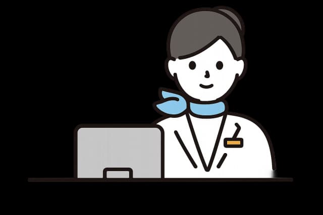 受付の女性イラスト